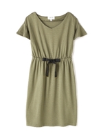 RUFFLE SLEEVE COCOON ONEPIECE/カーキ(180)