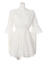 【ANAP】カットワークレースコットンチュニック/WH