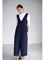 【AZUL by moussy】ポンチバック釦ノースリオールインワン/NVY