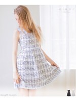 ノースリフィット&フレアーツイードビジューワンピ-ス/ホワイト