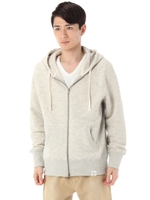 【WEB限定SALE 9/16 18:00?9/26 10:00】【AZUL by moussy】鬼スラブ裏毛ZIPパーカー/T.GRY