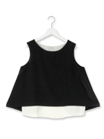 レイヤードノースリーブブラウス/ブラック(019)