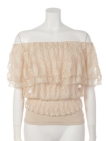 【sw】オフショルレースブラウス/オフホワイト