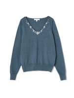 ビジュープレーンニット/グリーン(140)