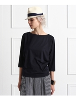 ボートネックカットソー/サックス(090)