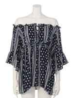 ボヘ柄ブラウス/オフ