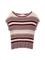 マルチボーダーニット/ワイン(071)