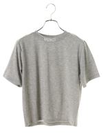 刺繍チビハイネックショートTEE/杢ライトグレー