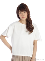 ポンチ袖フレアプルオーバー/シロ