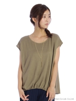 異素材使いネックレス付プルオーバーB/オフホワイト