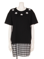 LUCKY CRASH 切り替えロングTシャツ/ブラック