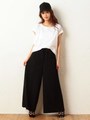 ハイウエストレースアップワイドパンツ/オフホワイト