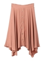 フロントボタンイレギュラーヘムスカート/ピンク