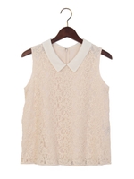 ★JOC レース 襟付きブラウス/Black