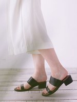 レザープレーンサンダル / L/キャメル