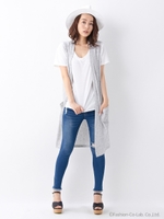 【売り切れ次第終了!!】畦ノースリジレ+Tシャツ/SET/グレー