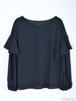 ドライジョーゼットブラウス/ブラック