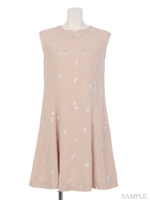 フラワー刺繍ワンピ/ベージュ