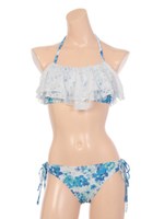 【REYES REYES】フレアレースバンドゥービキニ/ピンク