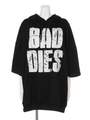 BADDIES半袖パーカー/ブラック