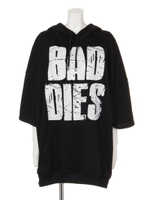 BADDIES半袖パーカー/ブラック