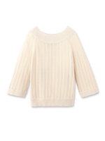 MARILYN MOON 模様編みコットンニット/ベージュ(052)