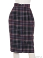 オリジナルチェック柄ペンシルスカート/ネイビー