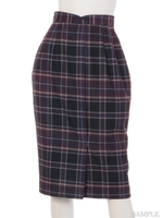 オリジナルチェック柄ペンシルスカート/ネイビー