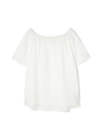 シャーリングオフショルダーブラウス/ホワイト(030)