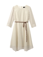 スクエアドットフレアワンピース/アイボリー(104)