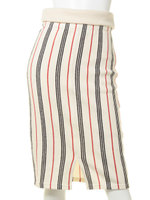 ストライプタイトスカート/WHT