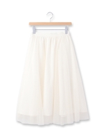 チュールミディー丈スカート/ブラック(019)