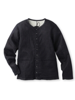 デニムクルーネックカーディガン/ブルー系(094)