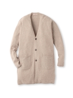 ブラウンカシミアロングカーデ/サンドベージュ(053)