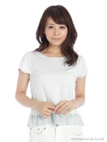 プリーツ裾カットソー/シロクロ