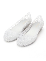 ラメメッシュビニールパンプス/ホワイト(001)