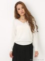 ルーズVニットTOP/BEG