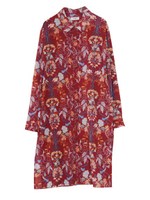 レトロフラワーロングシャツ/レッド