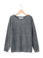畦編みプルオーバニット/グレー(012)
