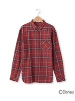 刺しゅうネルシャツ(ミッキーマウス)/ボルドー(264)