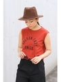 【AZUL by moussy】アーチロゴタンク/D/RED
