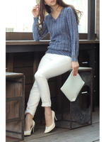 【AZUL by moussy】カツラギテーパードパンツ/O/WHT