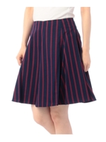 ストライププリーツスカート/ネイビー(393)