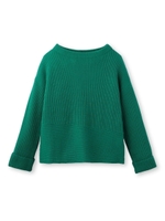 バイアス切り替え畦ニット/グリーン(022)