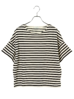 ボーダードロップショルダーTシャツ/アイボリー