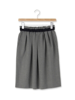 配色ラインジョーゼットスカート/ボルドー(064)