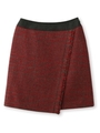 [L]グレンチェックラップスカート/ボルドー(264)