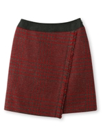 [L]グレンチェックラップスカート/ボルドー(264)