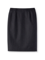 [L]フラノストライプスカート/ブラック(319)