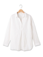 [フレンチ エコットン]スキッパーシャツ/ホワイト系(002)